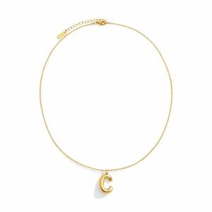 New! Gold Bubble Initial Necklace NWOT